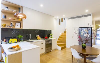 Custom kitchen dining area at Newtown